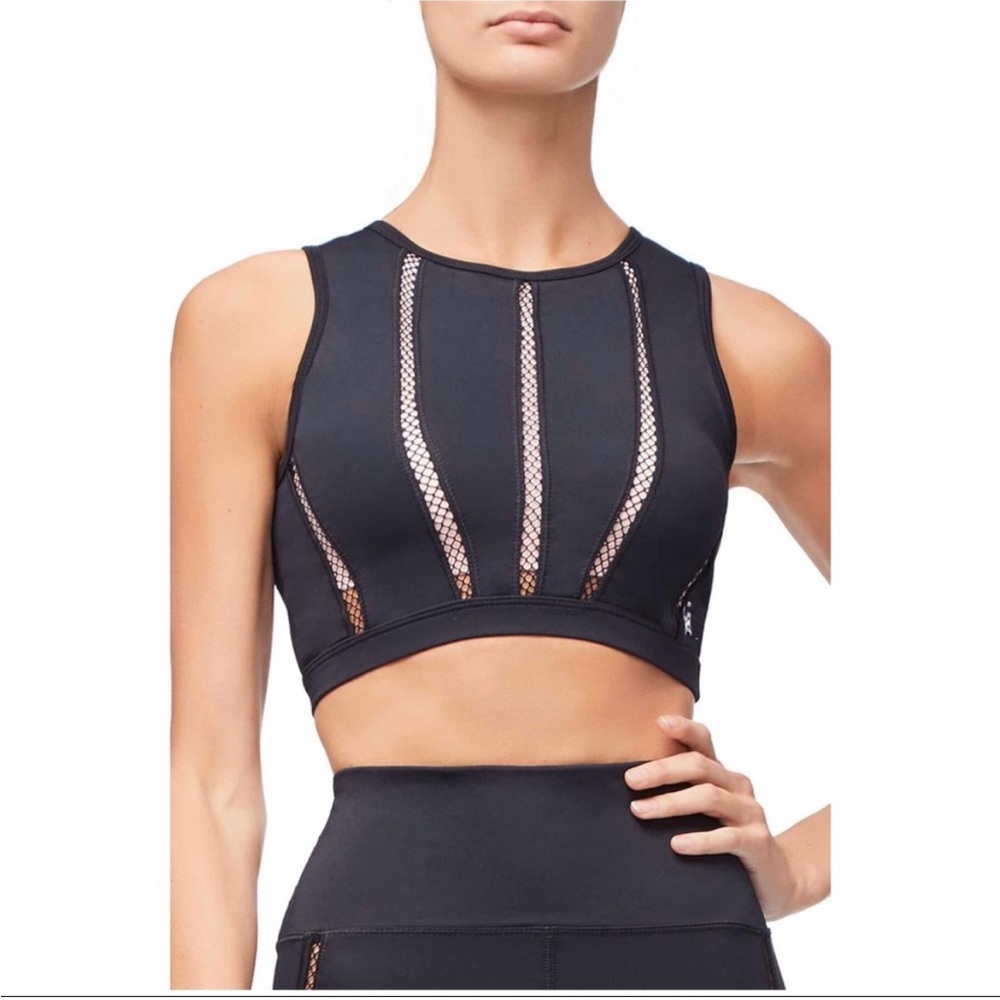 NWT Good American Mixed Mesh Crop Top